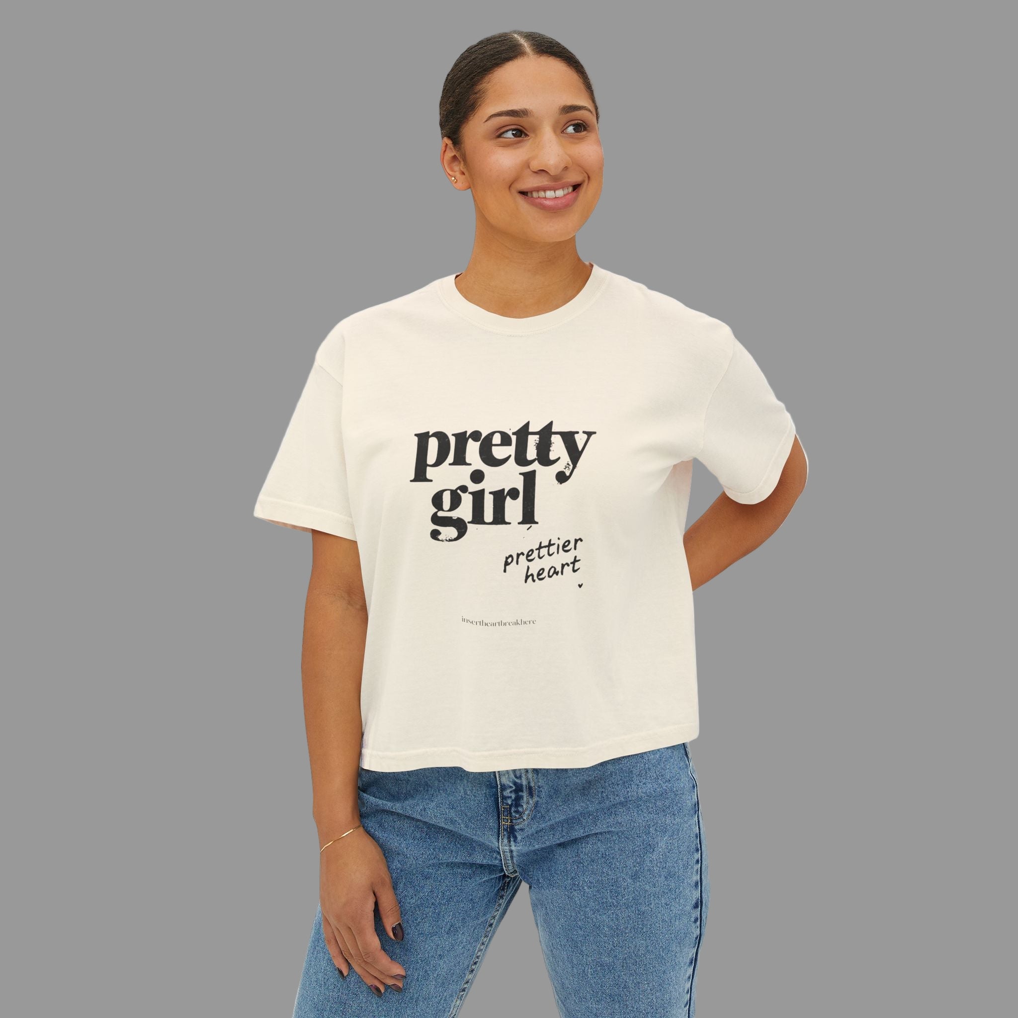 Pretty Girl Boxy Tee - Casual Oversized