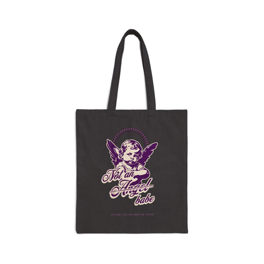 "Not" an Angel Babe Cotton Canvas Tote Bag, Eco-Friendly Tote